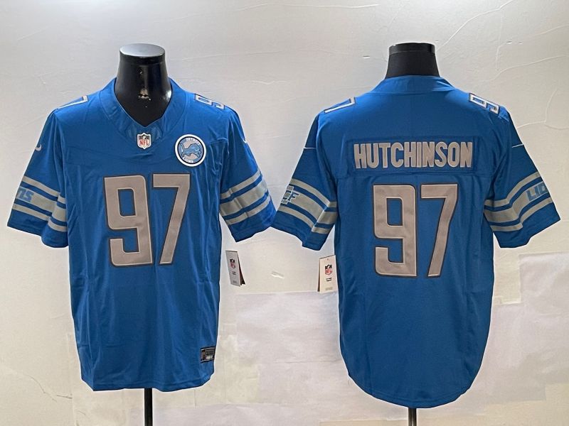 Men Detroit Lions #97 Hutchinson Blue three generations 2024 Nike Limited NFL Jersey style 01021->detroit lions->NFL Jersey